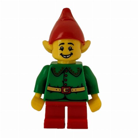 Minifigurka Elf, Green Jacket, Red Hat with Ears