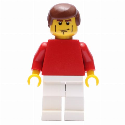 Minifigurka Soccer Player Red Plain Torso, White Legs 5