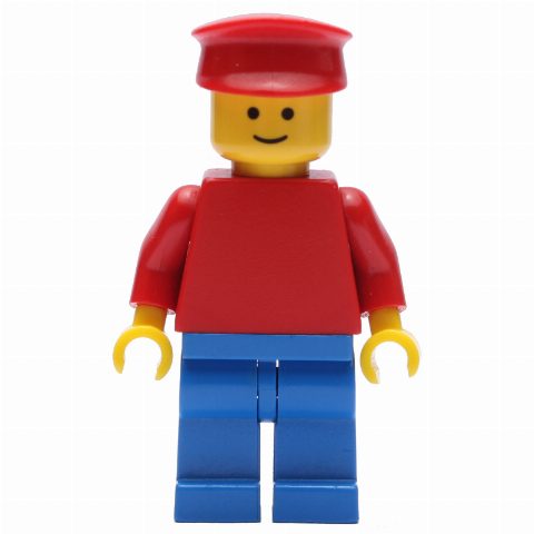 Minifigurka Man - Red Torso, Blue Legs, Red Hat