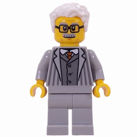 Minifigurka Grandpa, Light Bluish Grey Suit, White Hair