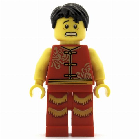 Minifigurka Man, Red Robe with Ties, Black Hair