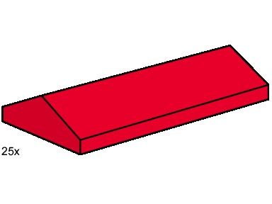 Zestaw LEGO 2 x 4 Ridge Roof Tile Low Sloped Red (Bulk Bricks)