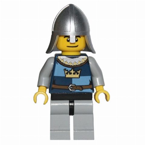 Minifigurka Knight, Dark Blue, Helmet, Happy / Scared