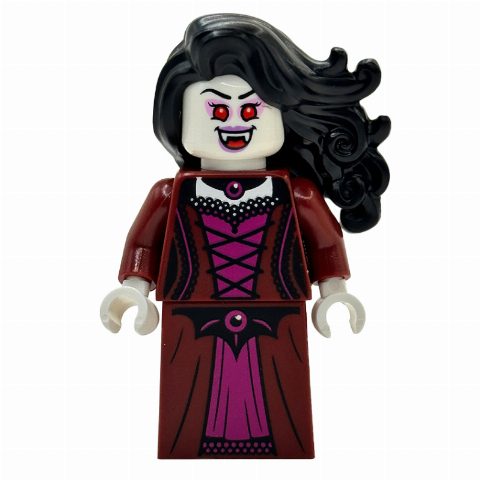 Minifigurka Vampire, Dark Red Dress, Black Hair