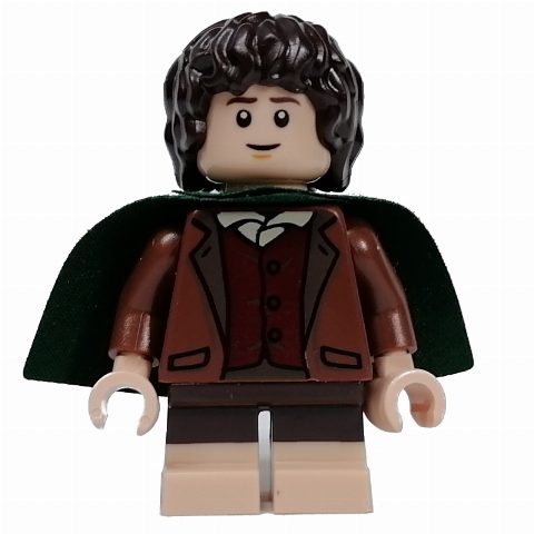 Minifigurka Frodo  - Dark Green Cape, Reddish Brown Torso