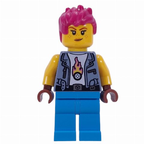 Minifigurka Mech Max, Sand Blue Jacket, Dark Azure Legs, Magenta Hair