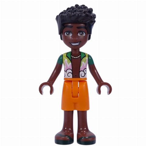 Minifigurka Zac - White/Green Shirt, Orange Shorts