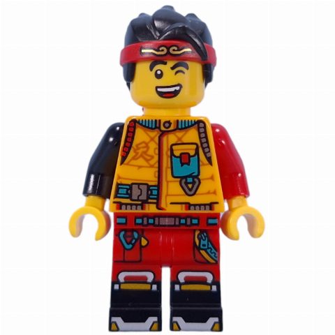 Minifigurka Monkie Kid, Bright Light Orange Jacket, Winking