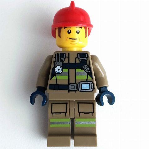 Minifigurka Bob, Dark Tan Fire Suit, Red Helmet