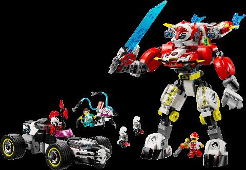 Zestaw LEGO Cooper's Tiger Mech & Zero's Hot Rod Car (Dreamzzz)