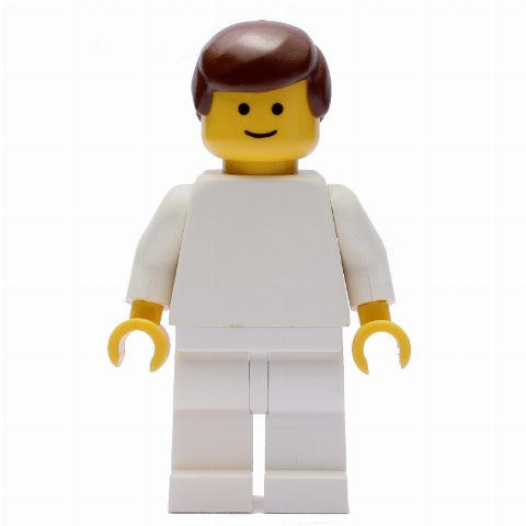 Minifigurka Man, Plain White, Brown Hair