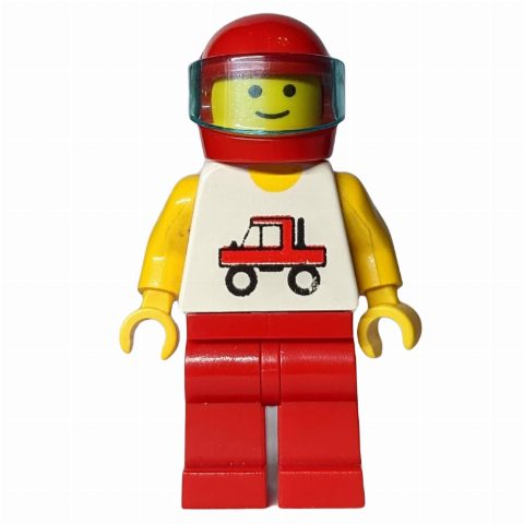 Minifigurka White Torso, Red Legs, Red Helmet