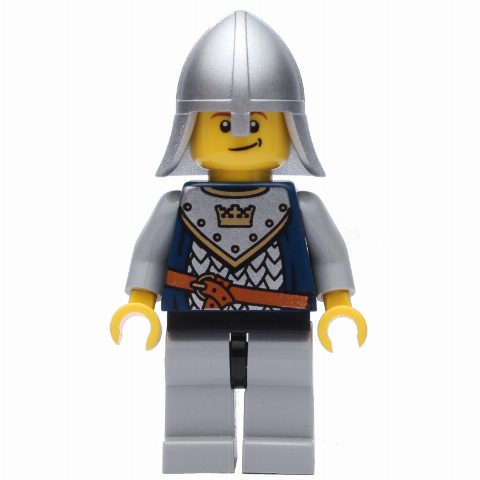 Minifigurka Knight, Dark Blue, Helmet, Smile with Brown Eyebrows