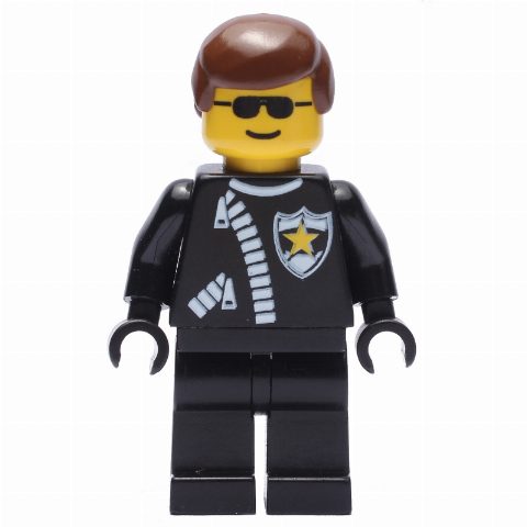 Minifigurka Police - Sheriff, Black Suit, Brown Hair