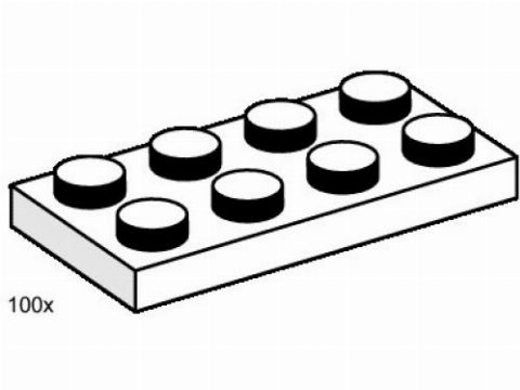 Zestaw LEGO® 2 x 4 White Plates (Bulk Bricks)