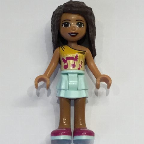 Minifigurka Andrea - Bright Light Orange Top, Light Aqua Skirt