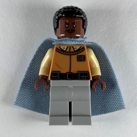 Minifigurka Lando Calrissian, Sand Blue Cape, Light Bluish Gray Legs