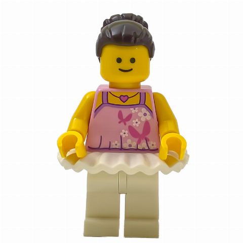 Minifigurka Ballerina - Magenta Butterflies and Necklace