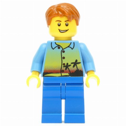 Minifigurka Medium Blue Torso, Blue Legs, Dark Orange Hair