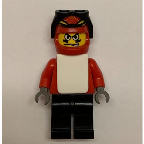 Minifigurka Snowboarder, Red, Black Legs, White Vest