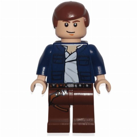 Minifigurka Han Solo, Dark Blue Jacket, Reddish Brown Legs