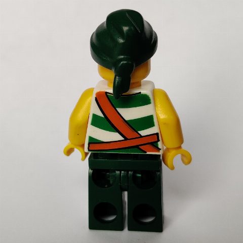 Minifigurka Pirate - Green Stripes, Dark Green Legs, Dark Green Bandana
