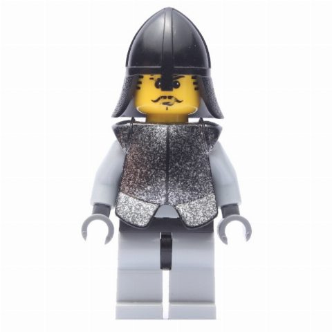 Minifigurka Knight (Knights Kingdom I) - Light Bluish Gray Legs, Armor, Black Moustache