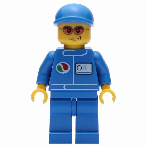 Minifigurka Blue Torso, Legs, and Cap, Orange Sunglasses