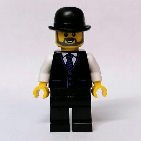 Minifigurka Black Suit, White Shirt, Black Hat