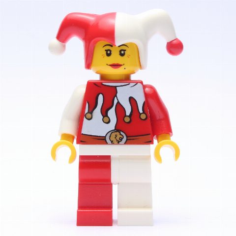 Minifigurka Jester, Woman, Red and White