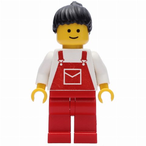 Minifigurka Woman - White Torso, Red Overall