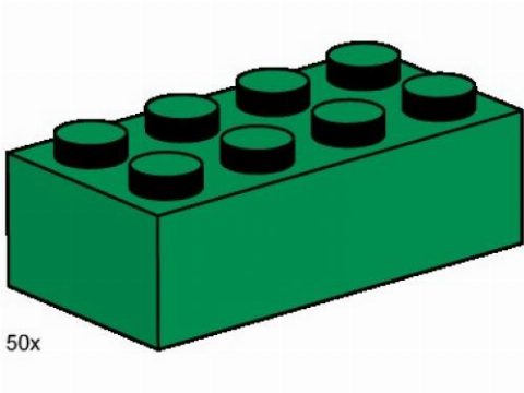 Zestaw LEGO® 2 x 4 Dark Green Bricks (Bulk Bricks)