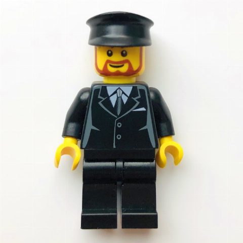 Minifigurka Man, Black Suit and Tie, Black Hat, Beard