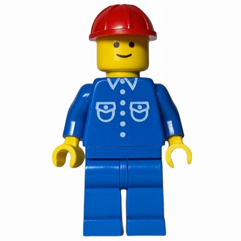 Minifigurka Man, Blue Shirt, Blue Legs, Red Hard Hat