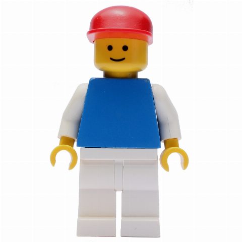 Minifigurka Blue Torso, White Legs, Red Cap