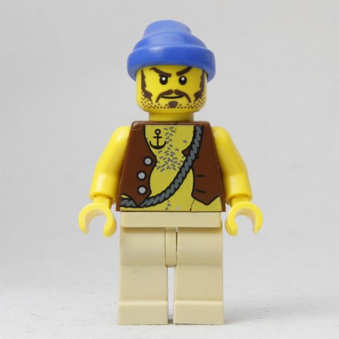 Minifigurka Pirate - Anchor Tattoo, Tan Legs, Blue Bandana