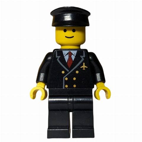 Minifigurka Pilot - Black Torso, Black Legs Black Hat