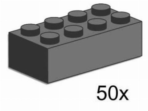 Zestaw LEGO® 2 x 4 Dark Gray Bricks (Bulk Bricks)