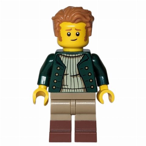 Minifigurka Man, Dark Green Torso, Dark Tan Legs, Medium Nougat Hair