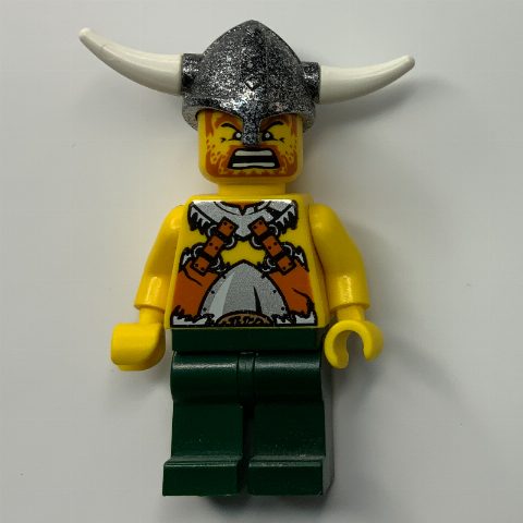 Minifigurka Viking Warrior - Armour, Bare Arms, Dark Green Legs