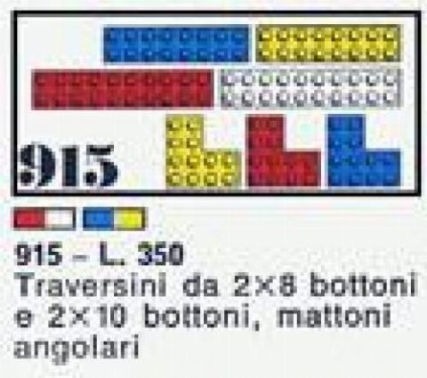 Zestaw LEGO 6 bricks with 16 and 20 studs and 3 Angle Bricks White/Red (System)