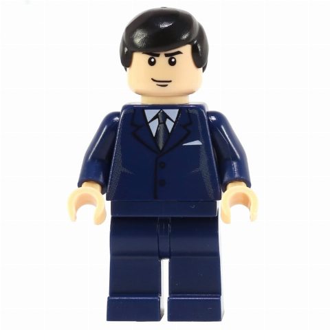 Minifigurka Bruce Wayne, Dark Blue Suit, Black Hair