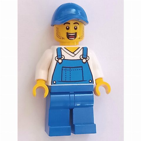 Minifigurka Blue Overalls, Blue Cap