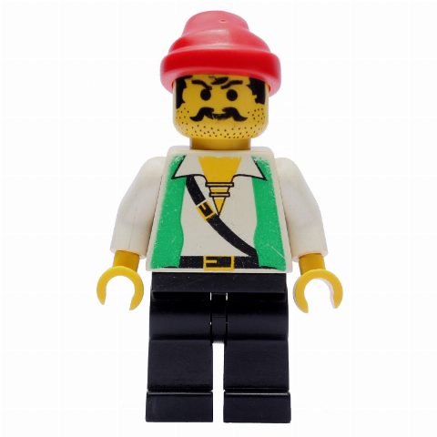 Minifigurka Pirate - Green Vest, Black Legs, Red Bandana