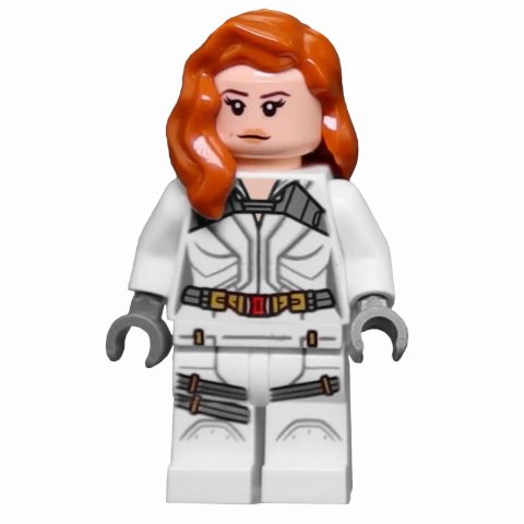 Minifigurka Black Widow, White Jumpsuit, Dark Bluish Gray Hands