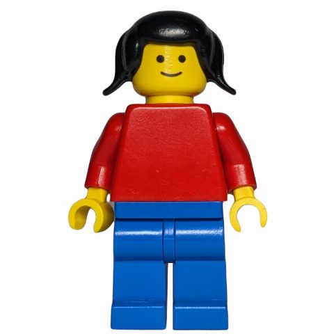Minifigurka Woman - Red Torso, Blue Legs, Black Tails