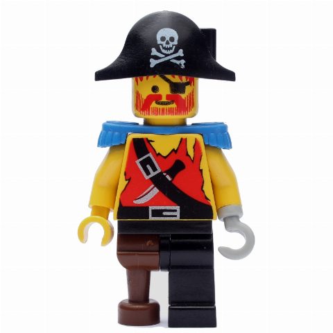 Minifigurka Pirate - Shirt with Knife, Peg Leg, Blue Epaulettes