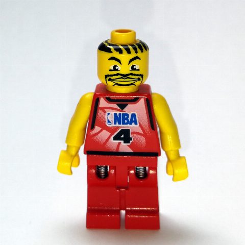Minifigurka Basketball Player, Red  Torso, Red Legs #4