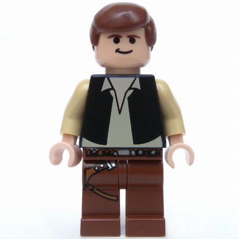 Minifigurka Han Solo, Black Vest, Reddish Brown Legs, Black Eyes