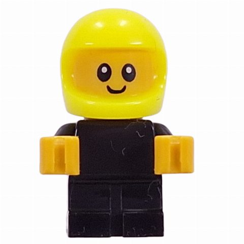 Minifigurka Baby, Racer, Black Body, Vibrant Yellow Helmet